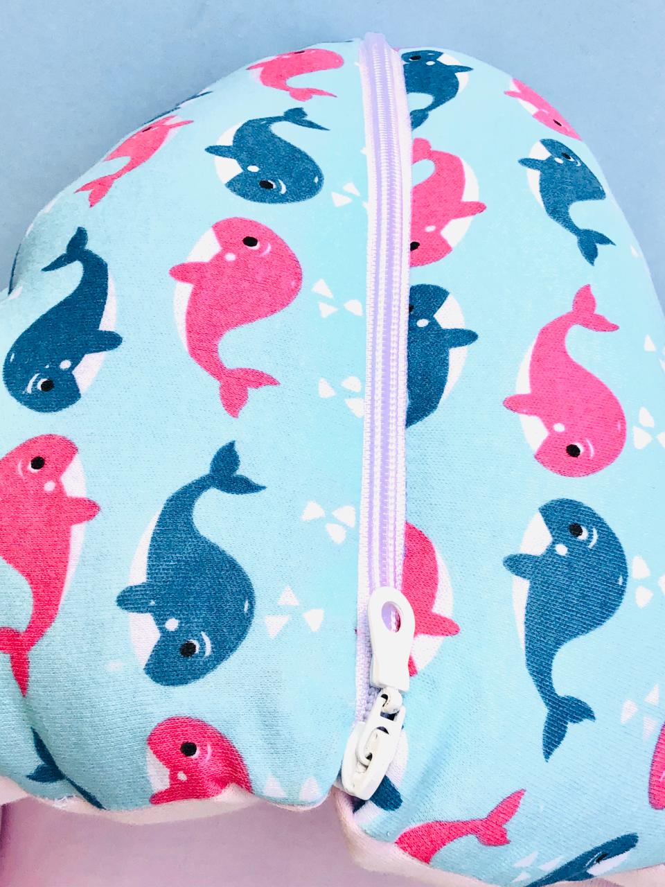 Baby Cotton Carrier Nest / sleeping bag, blue dolphin ( Newborn - 6 Months)