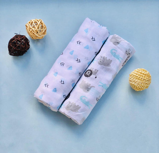 Muslin swaddle - pack of 2(blue)