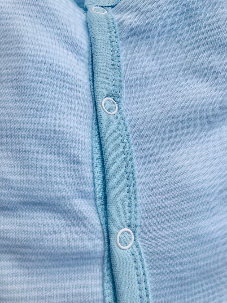 Baby Full Sleeve Romper/Bodysuit/Sleepsuit and Cap Set/Newborn Essentials (0-3 Months, Pack of 2)(Blue stripes)