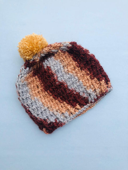 Baby woolen cap - Multicolor(brown grey)